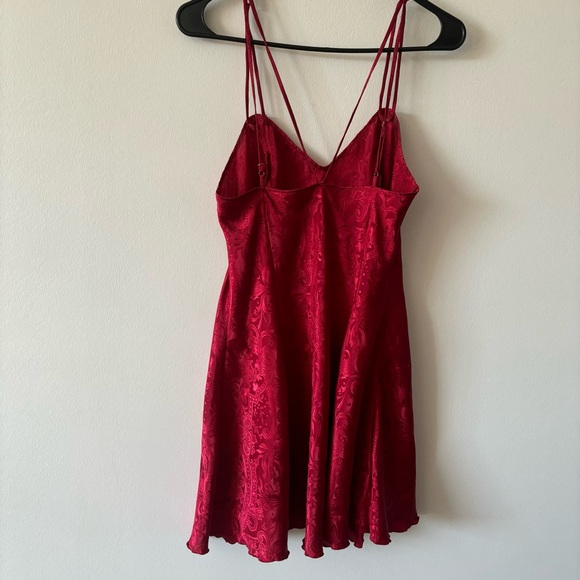 Vintage 80s Victoria’s Secret Gold Label Babydoll Floral Foil Mini Slip Dress - Picture 10 of 13